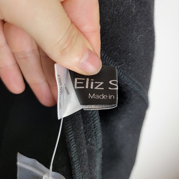 New Eliz Scott Wool Cashmere Blend Cape Black - Picture 10 of 13